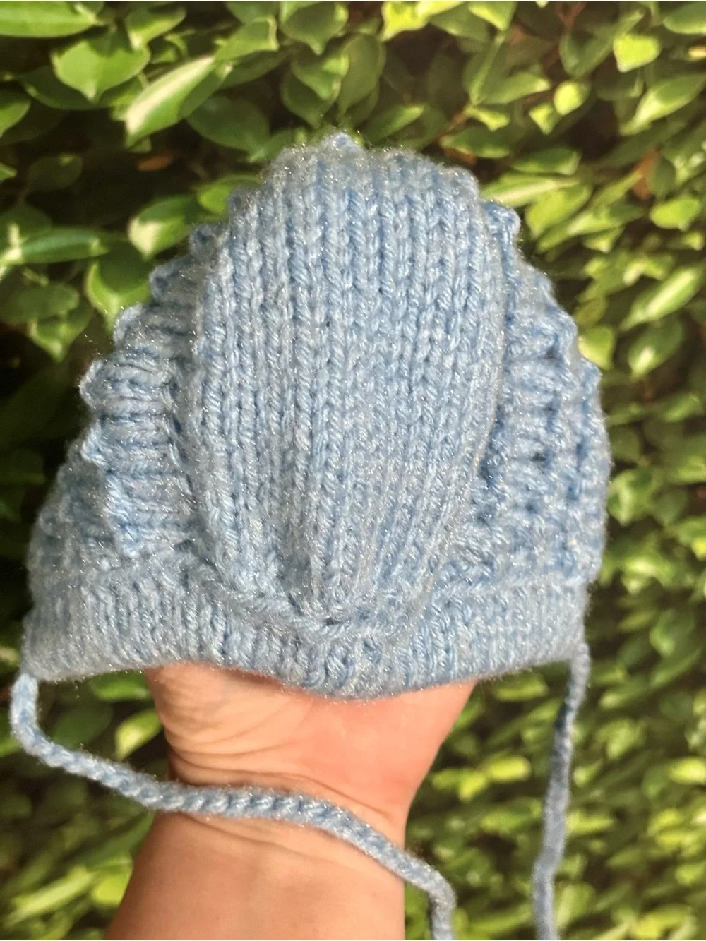 Hand Crocheted Blue Baby Sweater Set Cardigan With 2 Bonnets